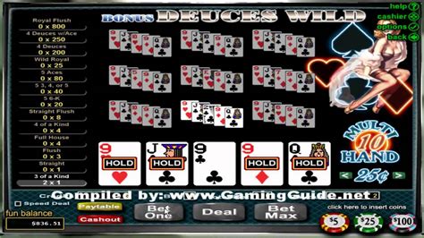 Игра Bonus Deuces Wild  10 Hands  играть бесплатно онлайн